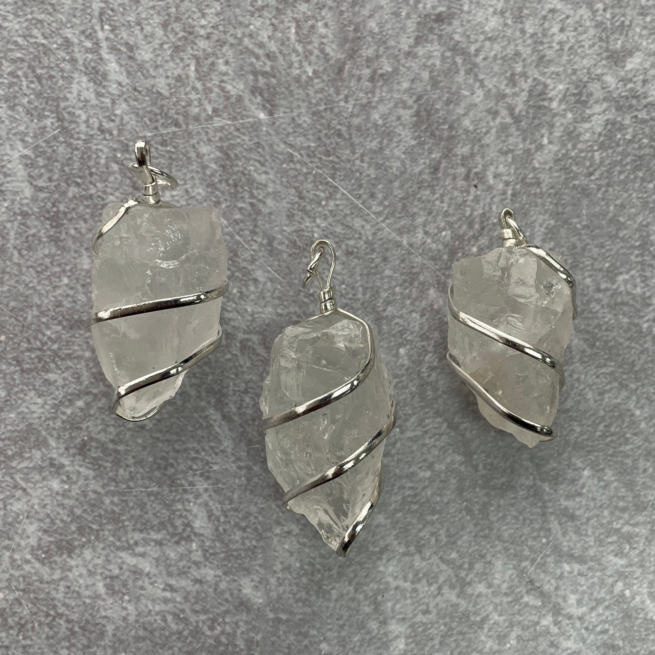 Wire Wrapped Rough Pendant - Clear Quartz Wire Wrapped Rough Pendant - Clear Quartz